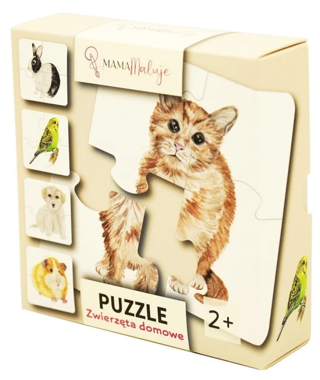 Puzzle 4-elementowe Zwierzęta domowe, Mama Maluje