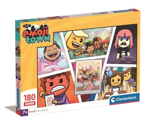 Puzzle 180 Super Kolor Emojii Town, Clementoni