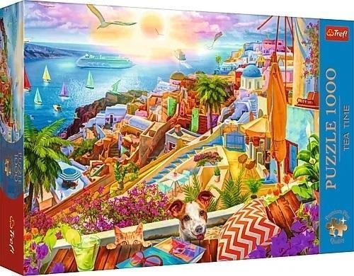 Puzzle 1000 Z wizytą na Santorini TREFL, Trefl