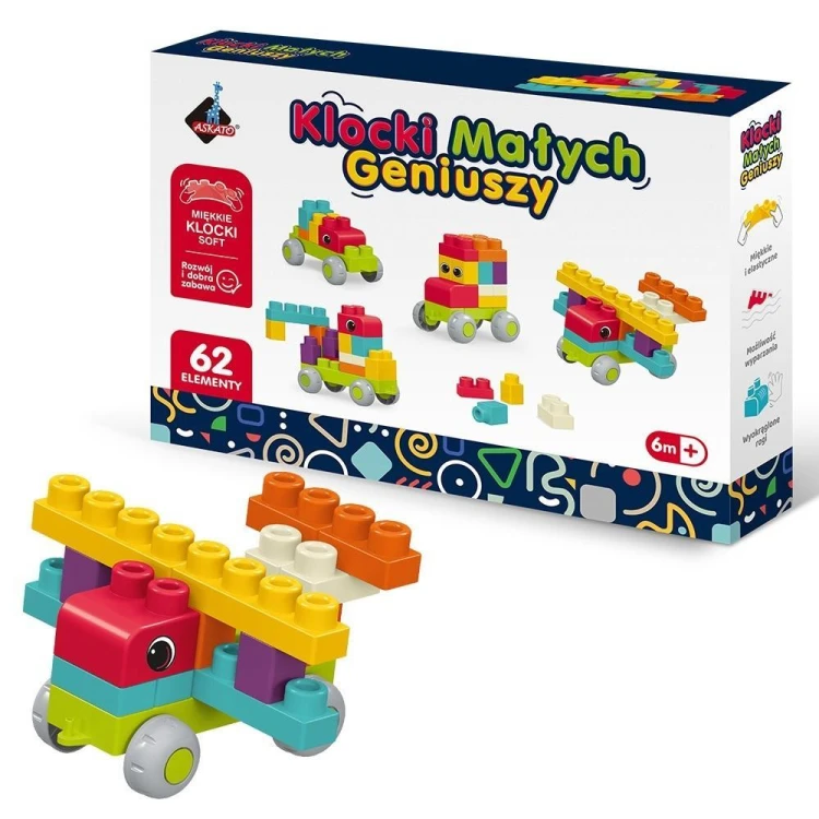 Klocki małych geniuszy Soft miękkie 62el, Askato