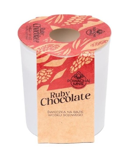 Świeczka sojowa Powąchaj mnie Ruby Chocolate biała