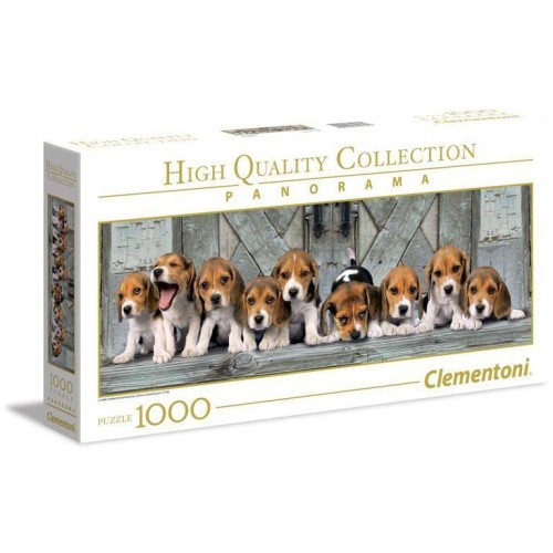 Puzzle 1000 Panorama HQ Beagles, Clementoni