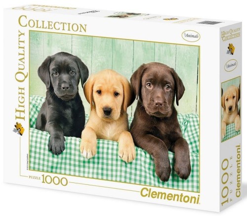 Puzzle 1000 HQ I tre Labrador, Clementoni