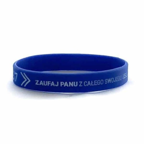 Opaska silikonowa - Zaufaj Panu - niebieska