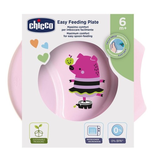 Talerz do karmienia 6m+ różowy, Chicco