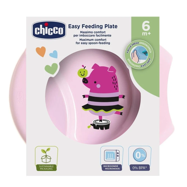 Talerz do karmienia 6m+ różowy, Chicco