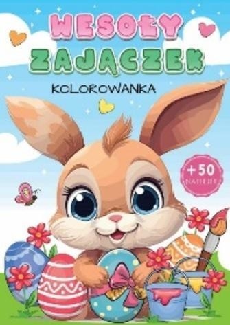 Wesoły zajączek kolorowanka, praca zbiorowa