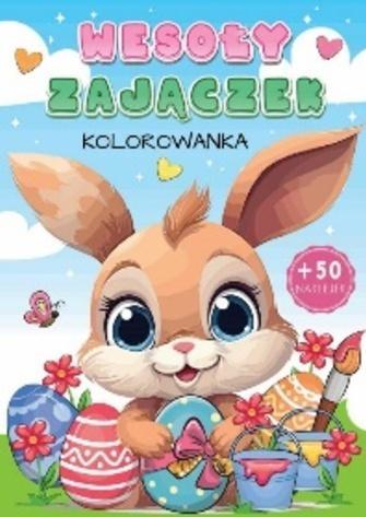 Wesoły zajączek kolorowanka, praca zbiorowa