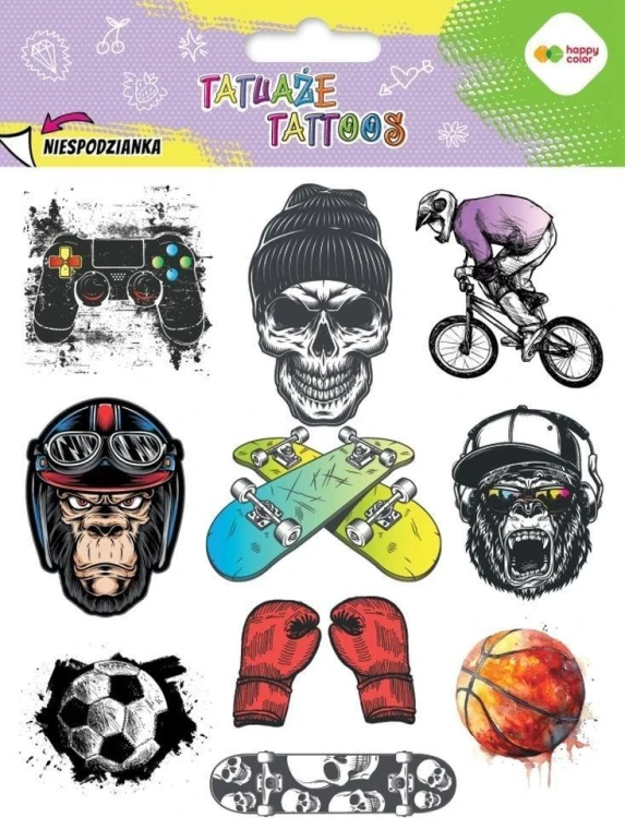 Tatuaże zmywalne Be Cool HAPPY COLOR, GDD