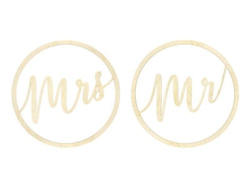 Zawieszki dekoracyjne Mr Mrs 38cm 2szt