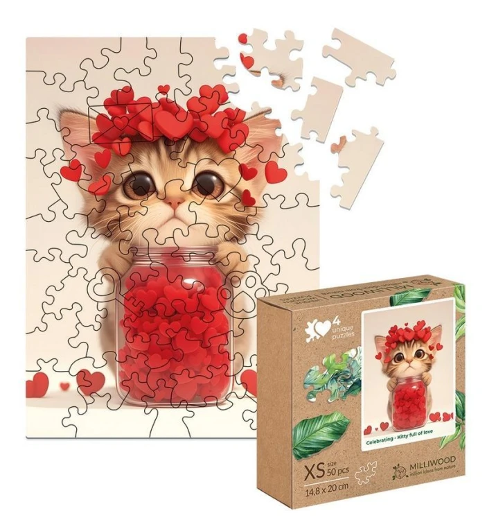 Puzzle drewniane 50 Kotek pełen miłości, Alexander