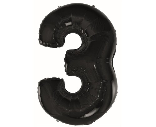 Balon foliowy B&amp;C cyfra 3 czarna 92cm