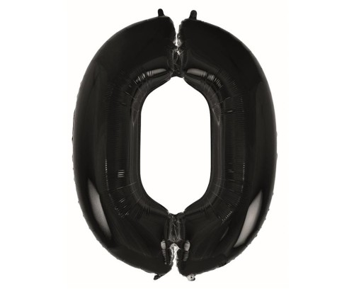 Balon foliowy B&amp;C cyfra 0 czarna 92cm