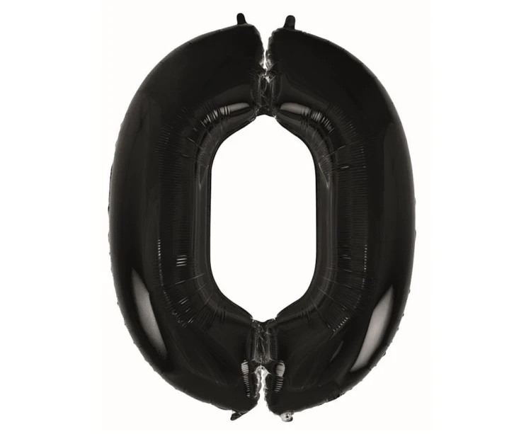 Balon foliowy B&amp;C cyfra 0 czarna 92cm