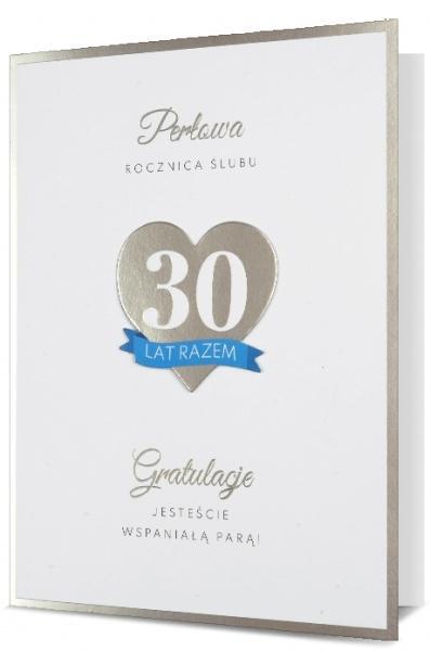 Karnet B6 Rocznica ślubu Perłowa HM200-2529