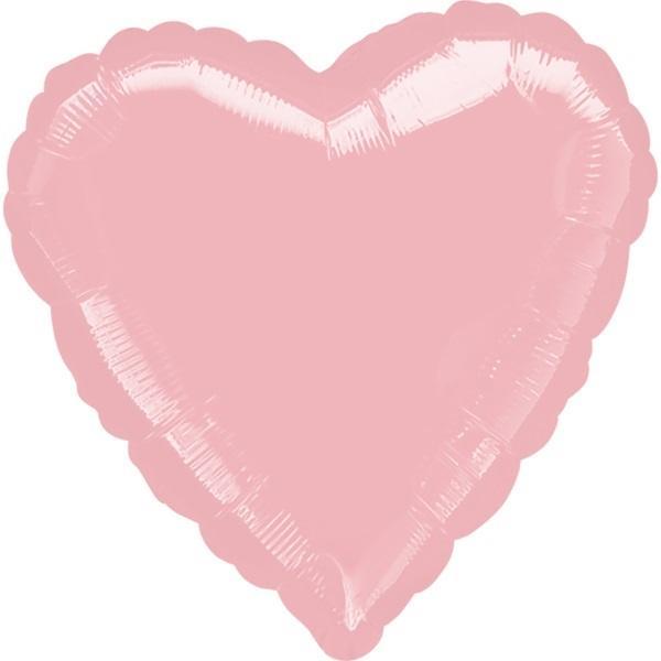 Balon foliowy metalik pastel różowy serce 43cm