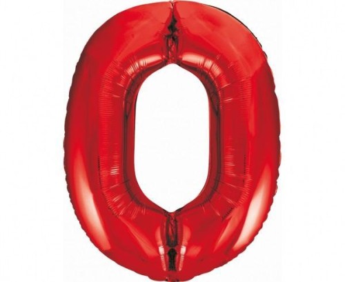 Balon foliowy B&amp;C cyfra 0 czerwona 85cm