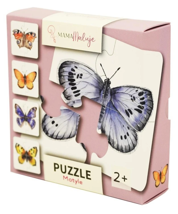 Puzzle 4-elementowe Motyle, Mama Maluje