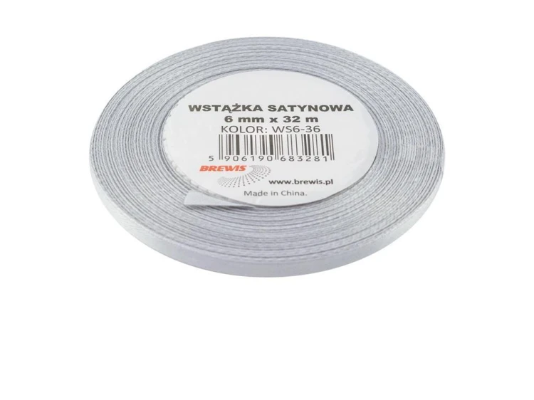 Wstążka satynowa platynowa 6mmx32m 2szt