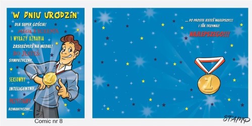 Karnet Comic B6 + koperta wzór nr 08 Urodziny