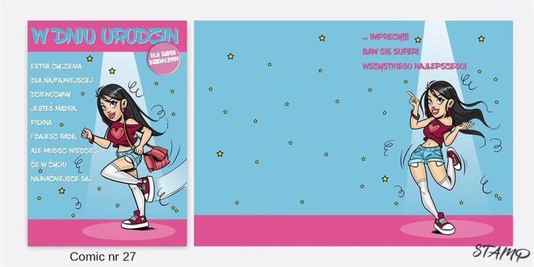 Karnet Comic B6 + koperta wzór nr 27 Urodziny