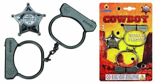 Metalowe kajdanki kowbojskie z odznaką, Gonher