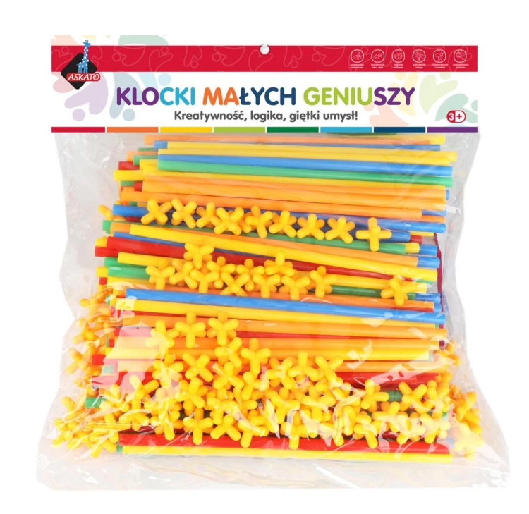 Klocki słomki 300 elementów, Askato