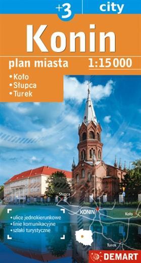 Plan miasta Konin +3 1:15 000, praca zbiorowa