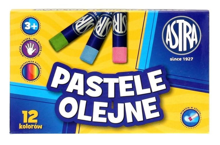 Pastele olejne 12 kolorów ASTRA, ASTRA papiernicze