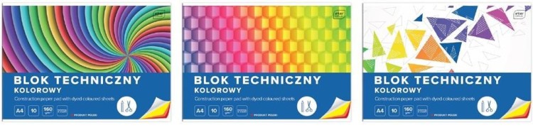 Blok techniczny kolor A4/10K (10szt), INTERDRUK