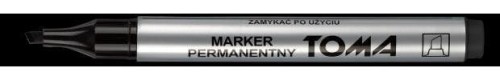 Marker permanentny ścięty czarny (10szt) TOMA