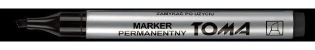 Marker permanentny ścięty czarny (10szt) TOMA
