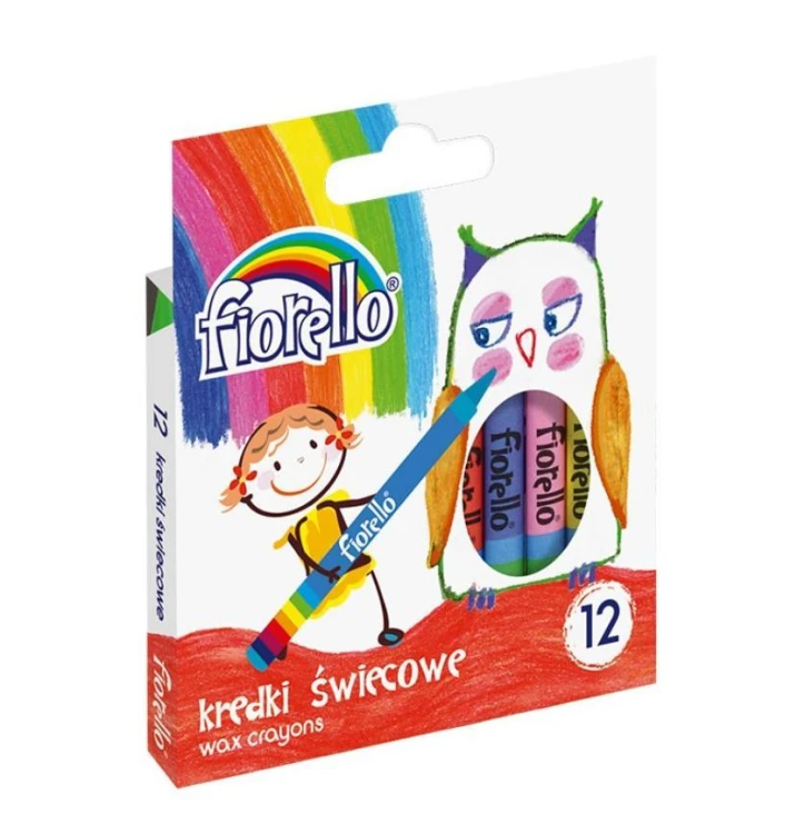 Kredki świecowe 12 kolorów FIORELLO, Fiorello