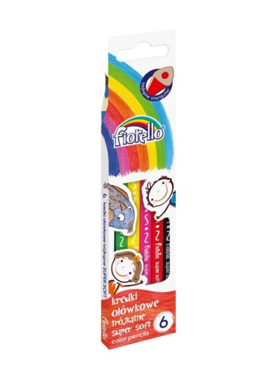 Kredki Super Soft 6 kolorów FIORELLO, Fiorello