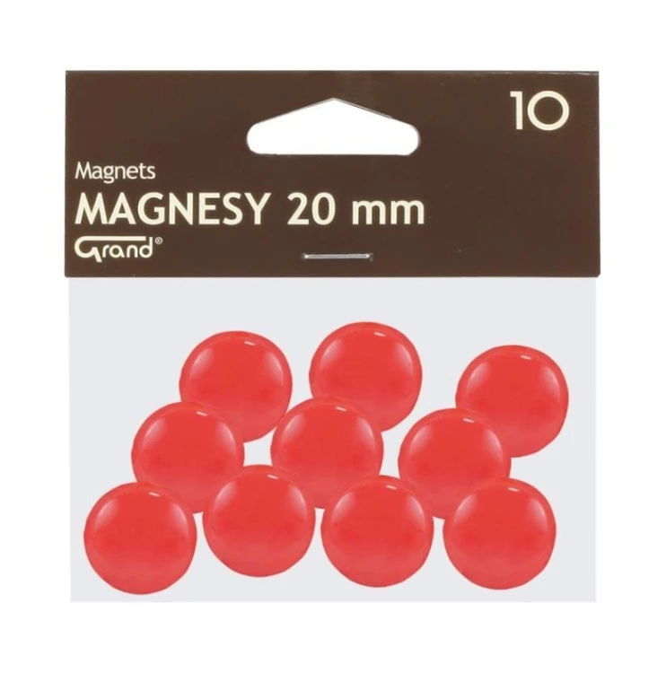 Magnes 20mm czerwony 10szt GRAND, Grand