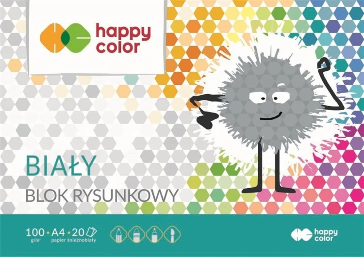Blok rysunkowy biały A4/20K HAPPY COLOR, GDD