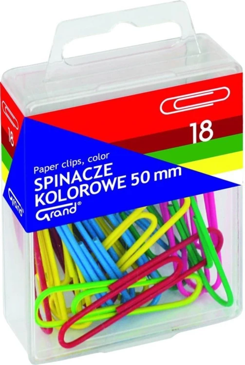 Spinacze kolorowe 18szt GRAND, Grand