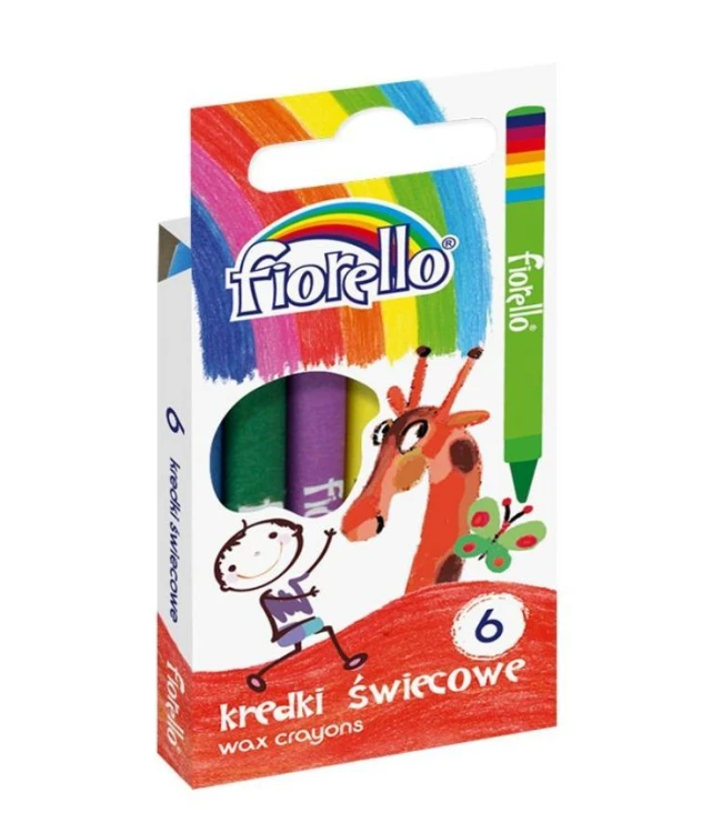 Kredki świecowe 6 kolorów FIORELLO, Fiorello