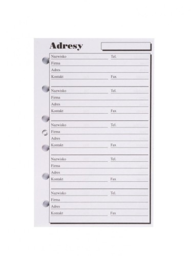 Wkład do organizera K Adresy ANTRA, Antra
