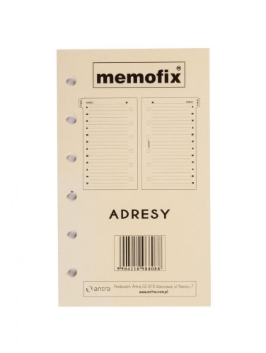 Wkład do organizera MEM/K Adresy ANTRA, Antra