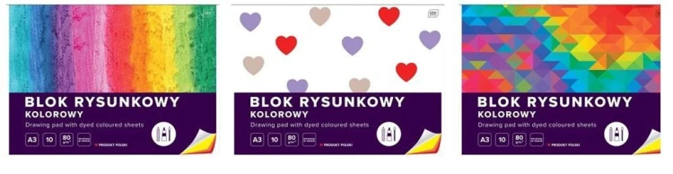 Blok rysunkowy A3/10K barwiony w masie (10szt)