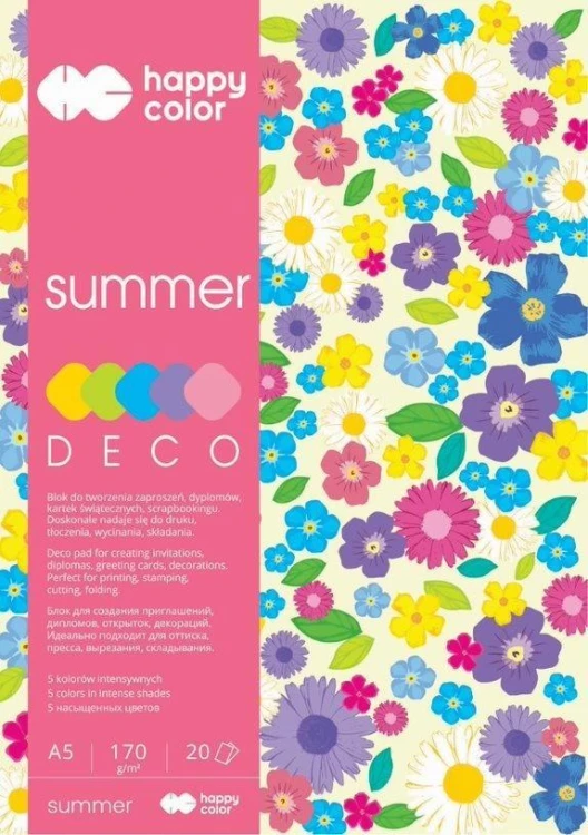 Blok A5/20K Deco Summer 170g HAPPY COLOR, GDD