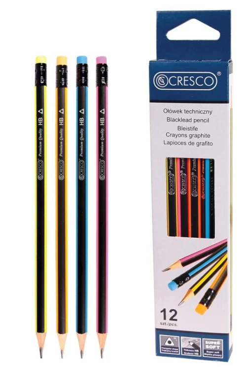 Ołówek techniczny trójkątny HB (12szt), Cresco