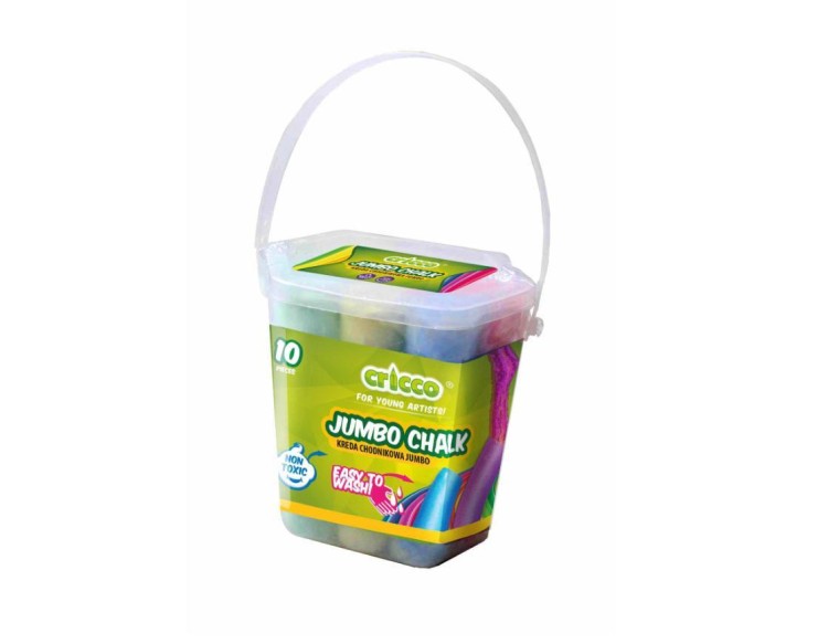 Kreda kolorowa Jumbo wiaderko 10szt CRICCO, Cricco