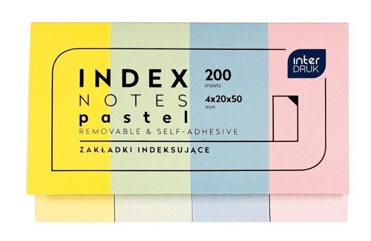 Zakładki indeksujące Pastel 200szt, INTERDRUK