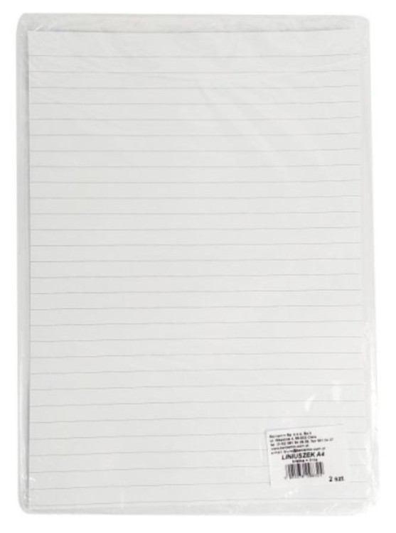 Liniuszek A4 kratka/linia 2szt, Beniamin