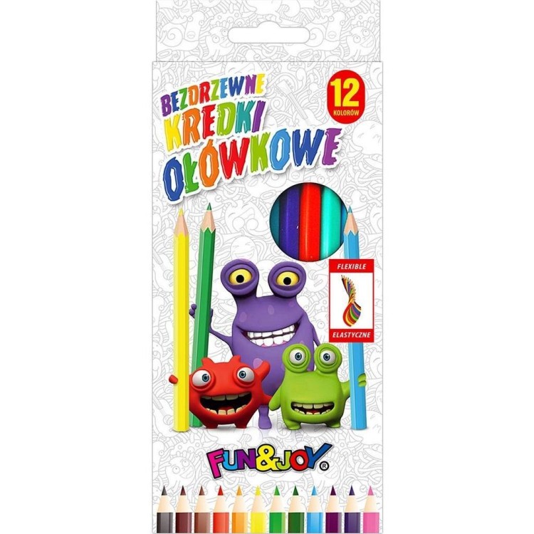 Kredki ołówkowe bezdrzewne 12 kolorów, Titanum