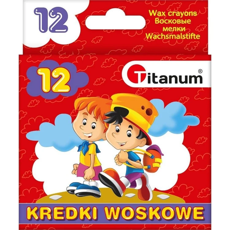 Kredki świecowe 12 kolorów, Titanum