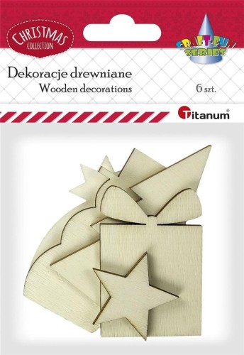 Drewniane dekoracje 6szt, Titanum