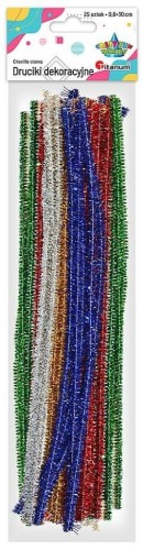 Druciki metalizowane 0,6x30cm 25szt, Titanum